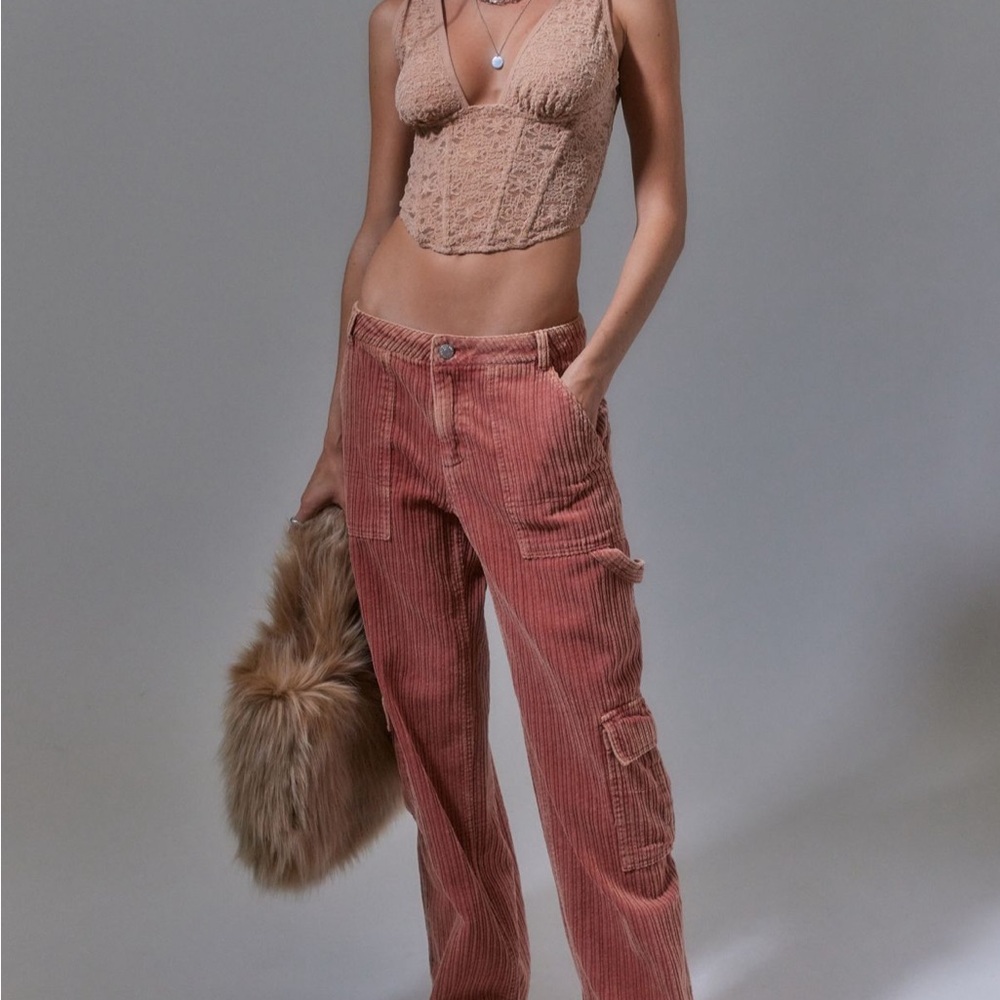 Urban Outfitters Pink Lace Crop Top